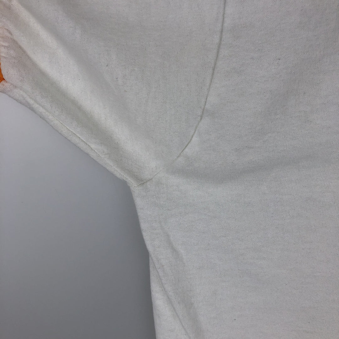 80'S STEDMAN Advertising Ringer T-Shirt, Made in USA, Men's XL equivalent, Vintage polyester white type Vintage Second Hand