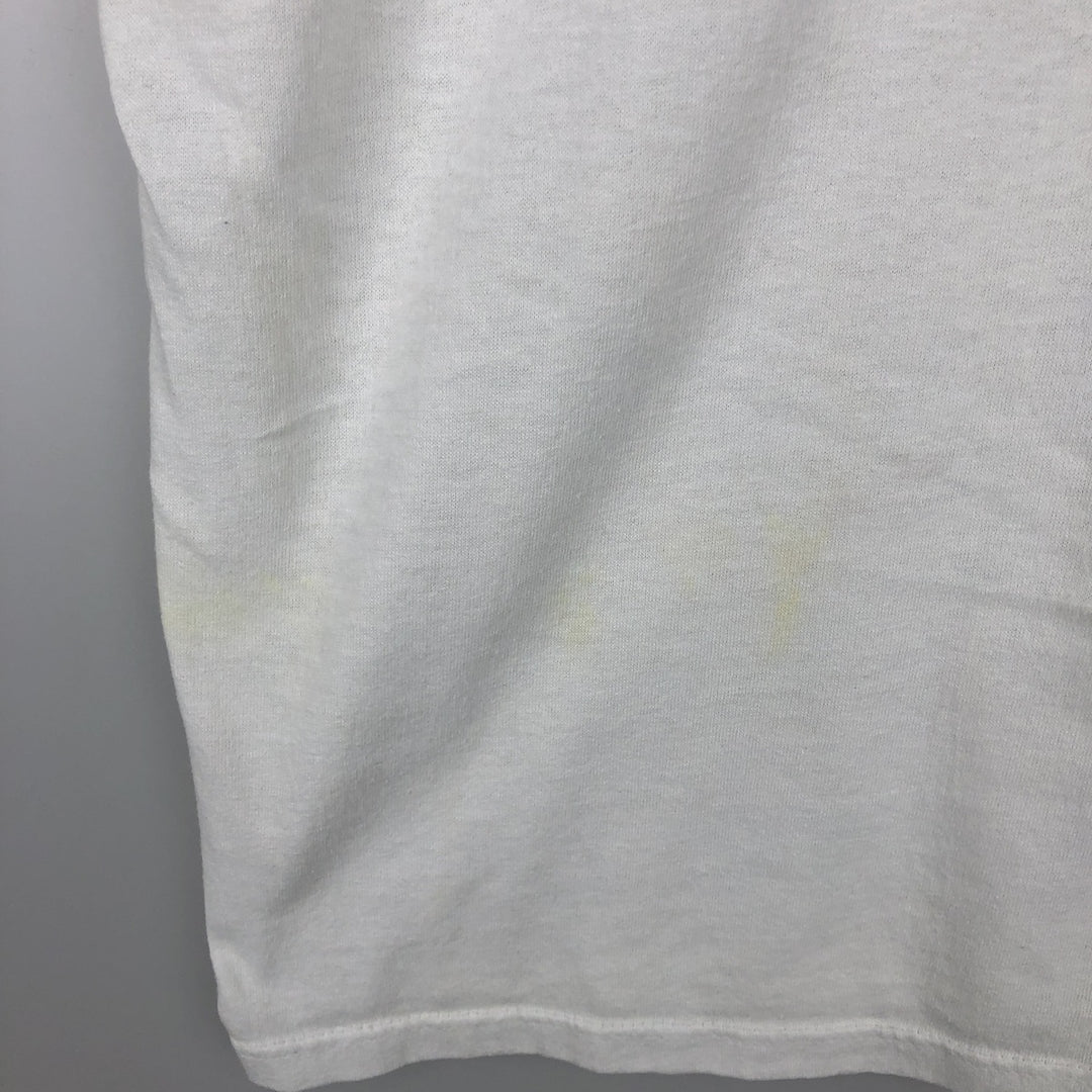 80'S STEDMAN Advertising Ringer T-Shirt, Made in USA, Men's XL equivalent, Vintage polyester white type Vintage Second Hand