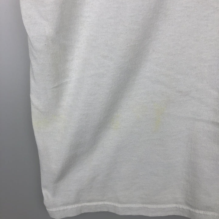 80'S STEDMAN Advertising Ringer T-Shirt, Made in USA, Men's XL equivalent, Vintage polyester white type Vintage Second Hand