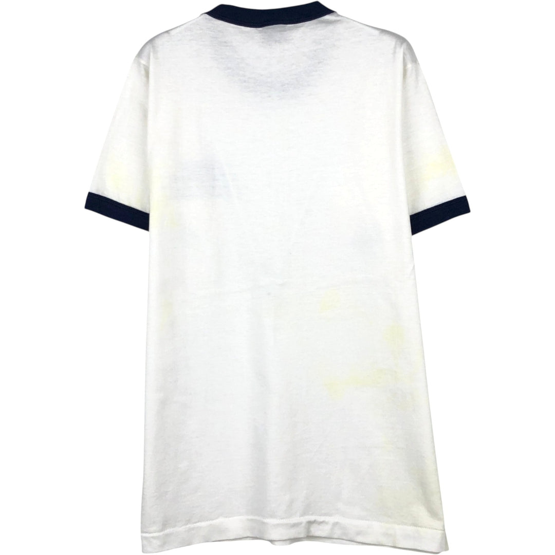 90'S Screen Stars Advertising Ringer T-Shirt, Made in USA, Men's Size M (approx.), Vintage cotton white type Vintage Second Hand