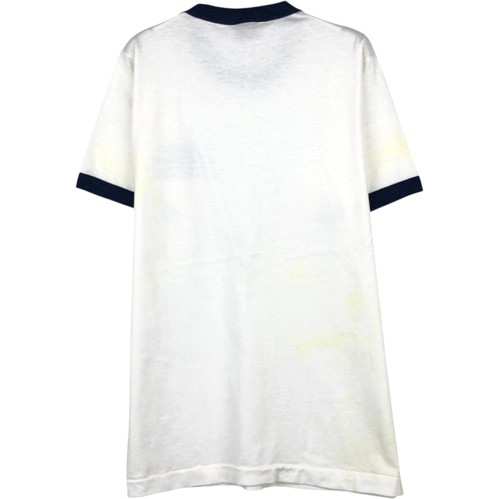 90'S Screen Stars Advertising Ringer T-Shirt, Made in USA, Men's Size M (approx.), Vintage cotton white type Vintage Second Hand