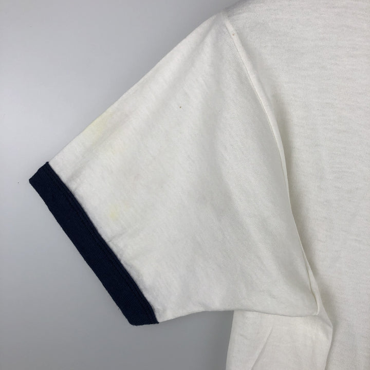 90'S Screen Stars Advertising Ringer T-Shirt, Made in USA, Men's Size M (approx.), Vintage cotton white type Vintage Second Hand