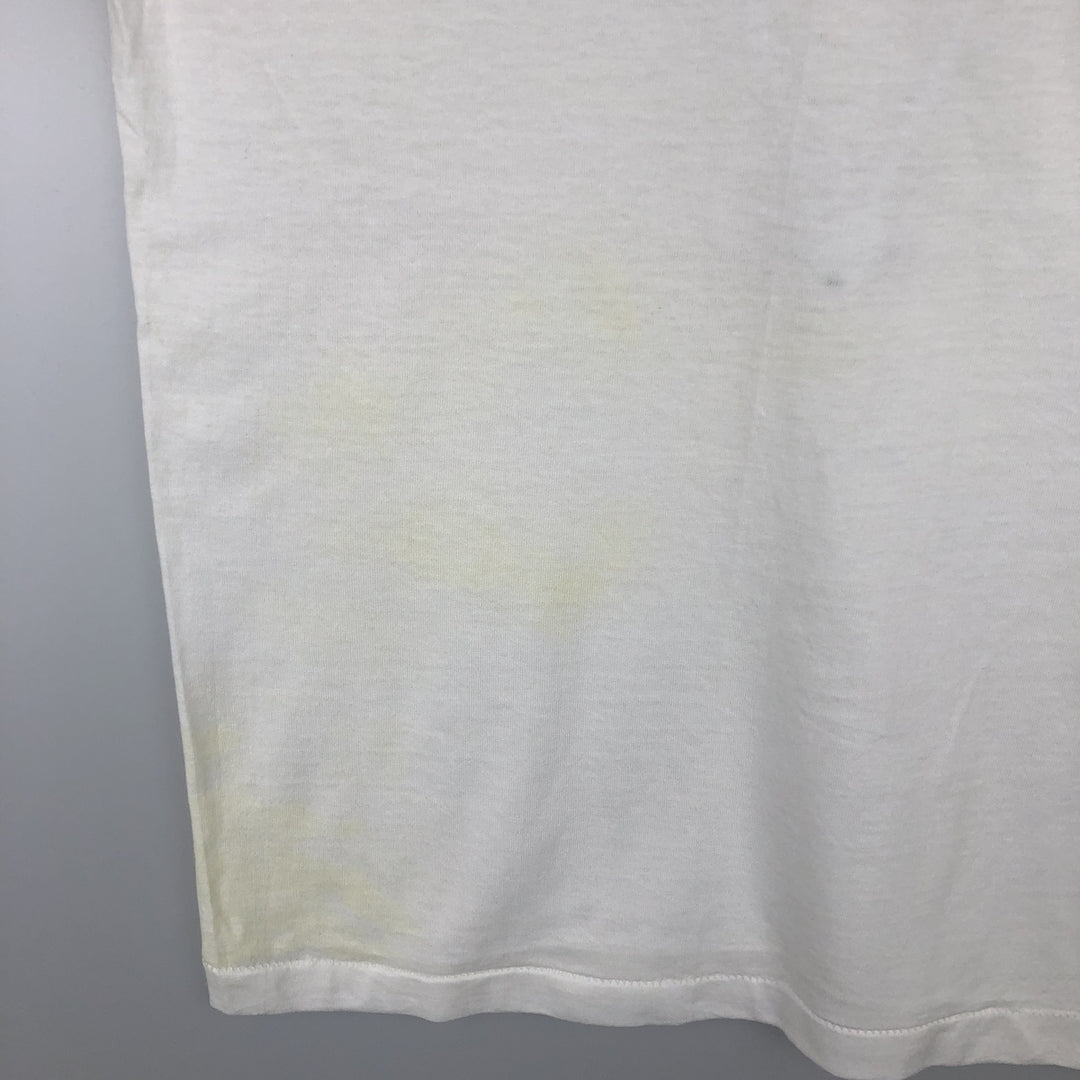 90'S Screen Stars Advertising Ringer T-Shirt, Made in USA, Men's Size M (approx.), Vintage cotton white type Vintage Second Hand