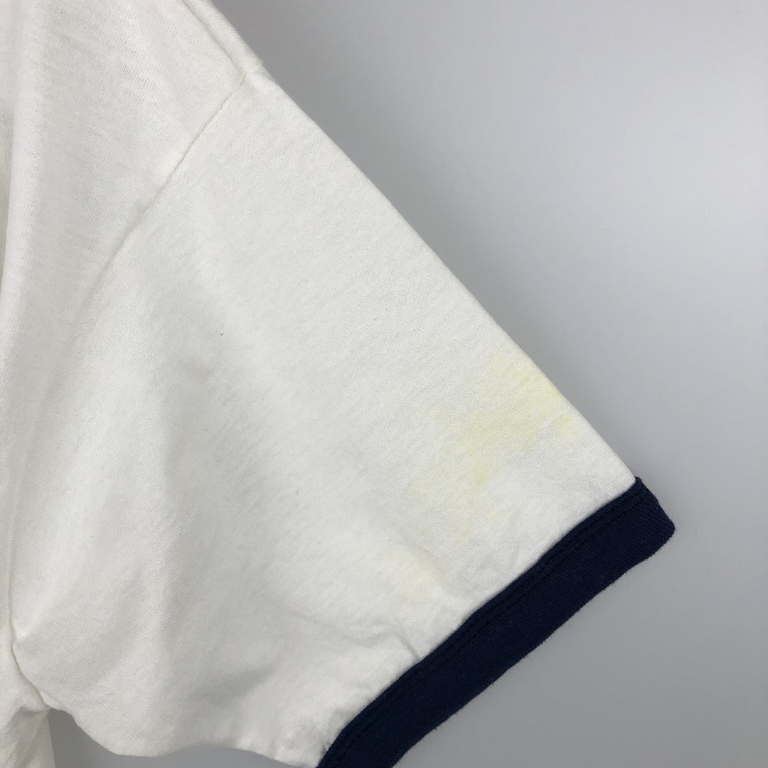 90'S Screen Stars Advertising Ringer T-Shirt, Made in USA, Men's Size M (approx.), Vintage cotton white type Vintage Second Hand