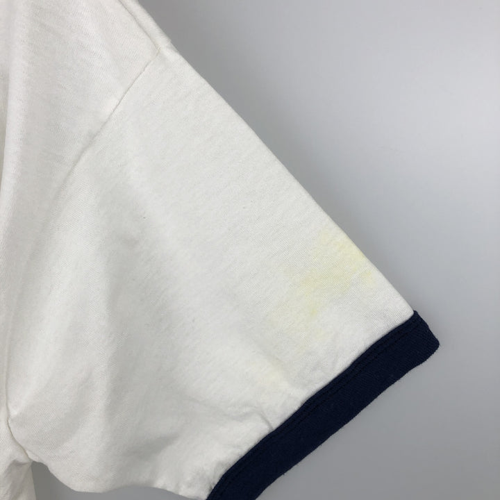 90'S Screen Stars Advertising Ringer T-Shirt, Made in USA, Men's Size M (approx.), Vintage cotton white type Vintage Second Hand