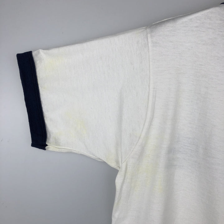 90'S Screen Stars Advertising Ringer T-Shirt, Made in USA, Men's Size M (approx.), Vintage cotton white type Vintage Second Hand