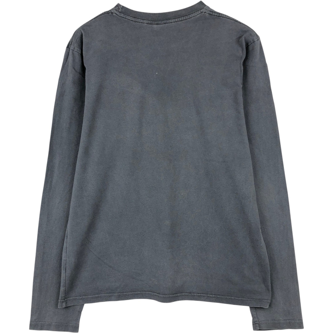 Quiksilver Skull Pattern Long-Sleeve T-Shirt (Men's Size L) cotton Charcoal Vintage Second Hand