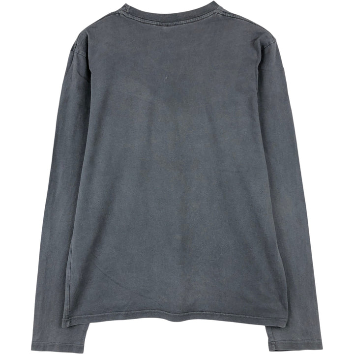 Quiksilver Skull Pattern Long-Sleeve T-Shirt (Men's Size L) cotton Charcoal Vintage Second Hand