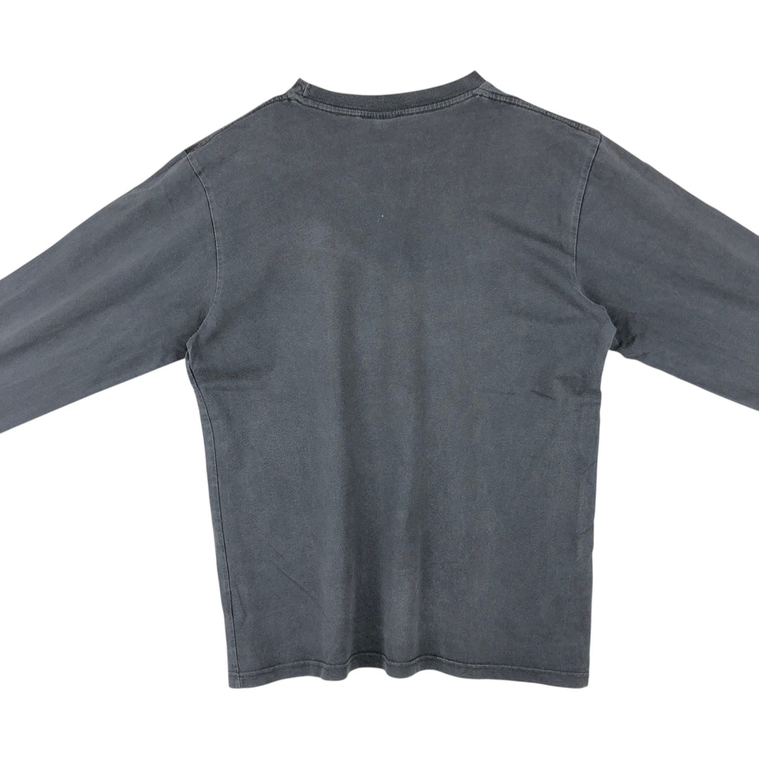 Quiksilver Skull Pattern Long-Sleeve T-Shirt (Men's Size L) cotton Charcoal Vintage Second Hand