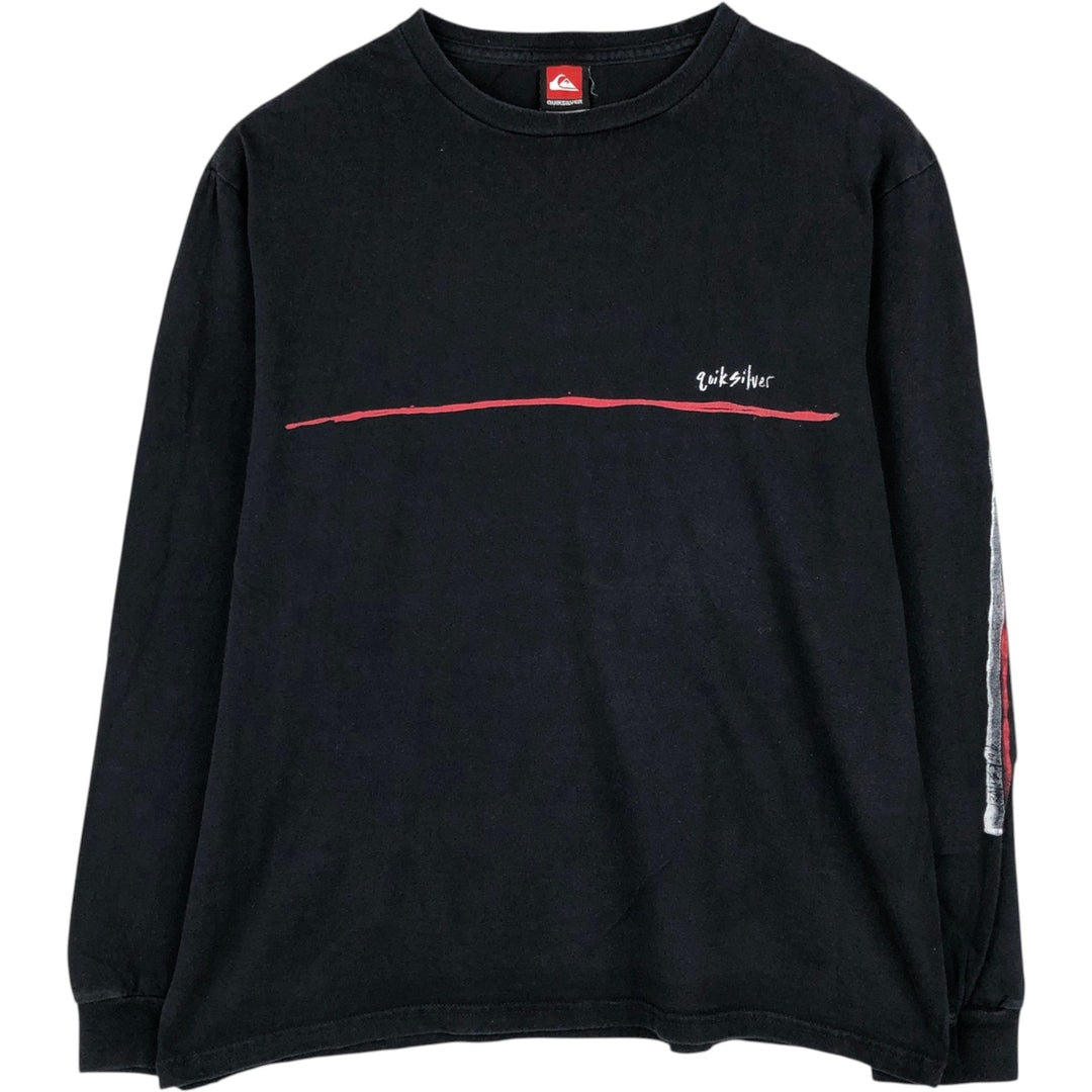 Quiksilver Long-Sleeve T-Shirt (Men's Size M) unclear black type Vintage Second Hand