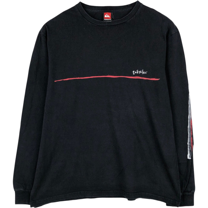 Quiksilver Long-Sleeve T-Shirt (Men's Size M) unclear black type Vintage Second Hand