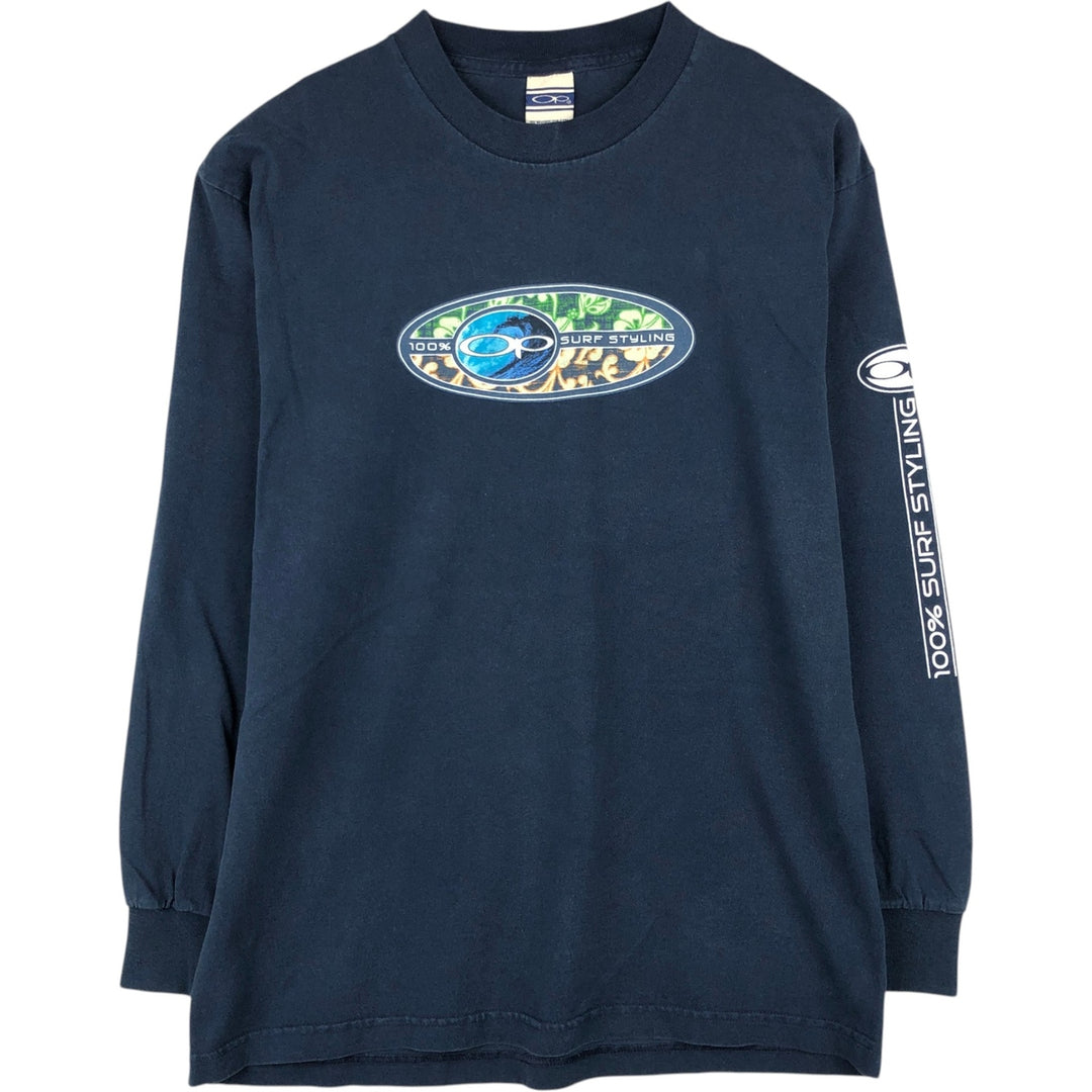 Ocean Pacific Long-Sleeve T-Shirt (Men's Size M) unclear navy blue type Vintage Second Hand