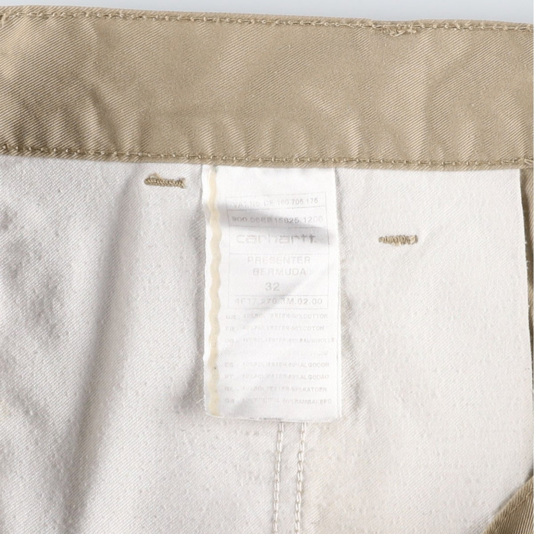 Carhartt WORK IN PROGRESS PRESENTER BERMUDA Work Shorts (Men's W35 equivalent) polyester Beige type Vintage Second Hand