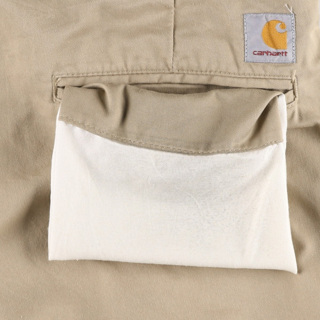 Carhartt WORK IN PROGRESS PRESENTER BERMUDA Work Shorts (Men's W35 equivalent) polyester Beige type Vintage Second Hand
