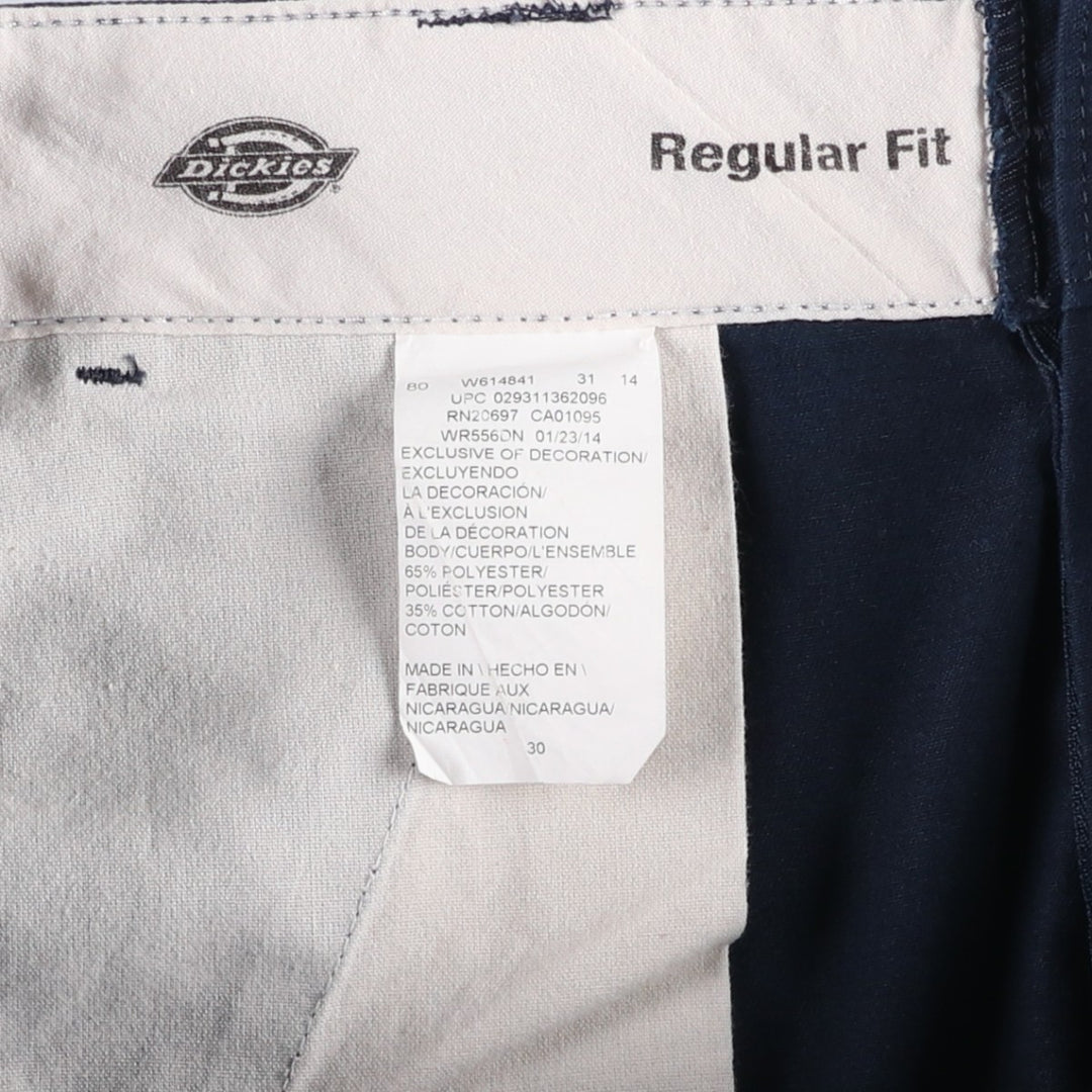 Dickies Regular Fit Cargo Shorts (Men's size W32 equivalent) polyester navy blue type Vintage Second Hand