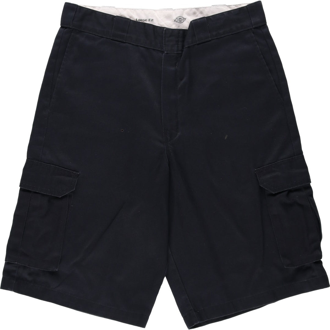 Dickies Loose Fit Cargo Shorts (Men's W35 equivalent) polyester black type Vintage Second Hand