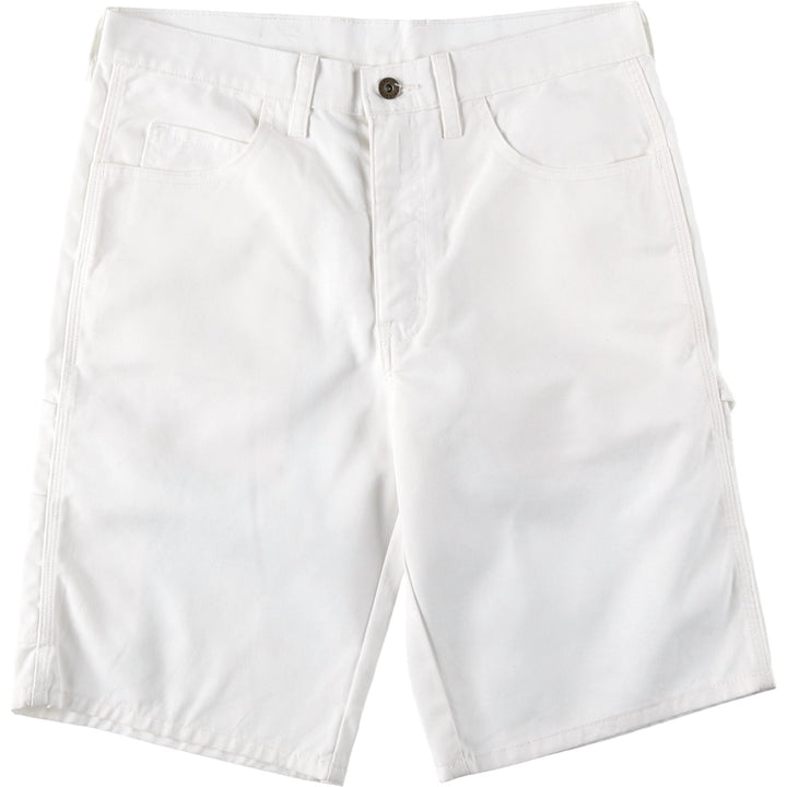Dickies painter shorts, men's size W33 (approx.) polyester white type Vintage Second Hand