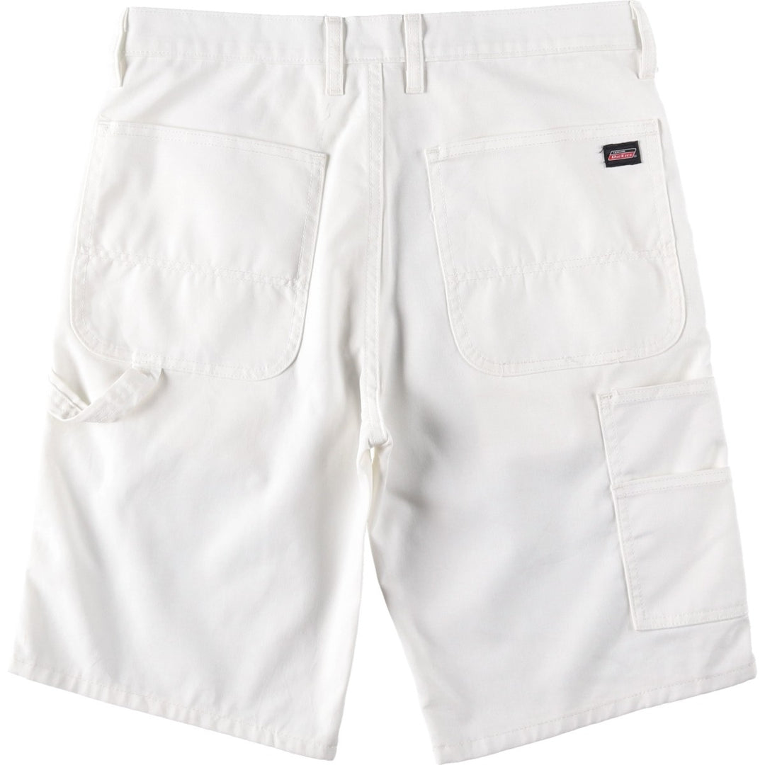 Dickies painter shorts, men's size W33 (approx.) polyester white type Vintage Second Hand