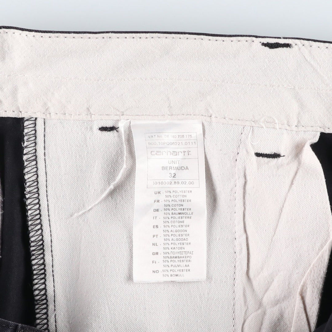 Carhartt UNIT BERMUDA Work Shorts, Men's Size W35 (approx.) polyester black type Vintage Second Hand