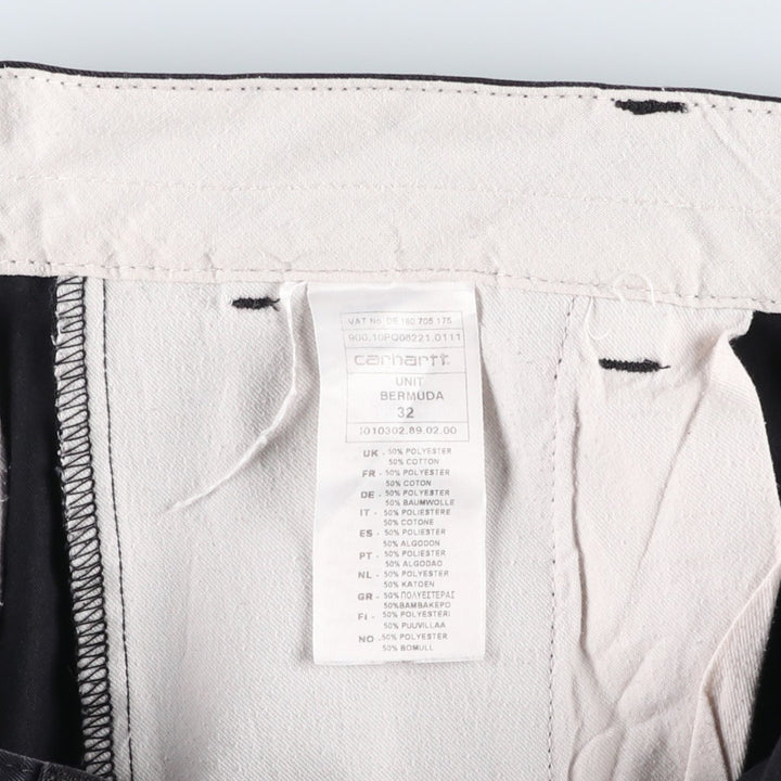 Carhartt UNIT BERMUDA Work Shorts, Men's Size W35 (approx.) polyester black type Vintage Second Hand