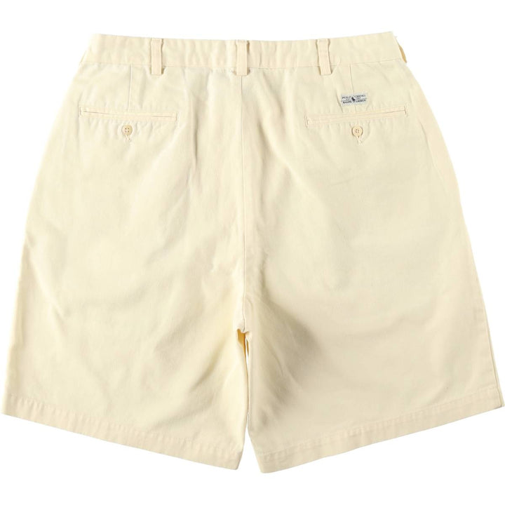 Ralph Lauren Polo Ralph Lauren TYLER SHORT Two-Pleat Chino Shorts Men's W35 (approx.) cotton unbleached Vintage Second Hand