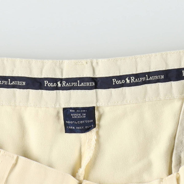 Ralph Lauren Polo Ralph Lauren TYLER SHORT Two-Pleat Chino Shorts Men's W35 (approx.) cotton unbleached Vintage Second Hand