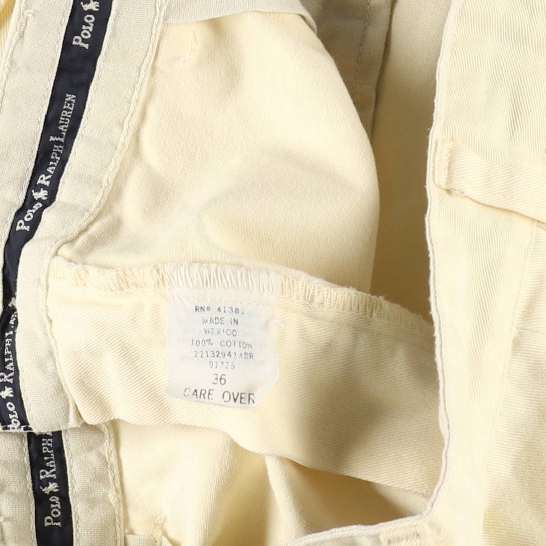 Ralph Lauren Polo Ralph Lauren TYLER SHORT Two-Pleat Chino Shorts Men's W35 (approx.) cotton unbleached Vintage Second Hand