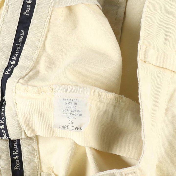 Ralph Lauren Polo Ralph Lauren TYLER SHORT Two-Pleat Chino Shorts Men's W35 (approx.) cotton unbleached Vintage Second Hand