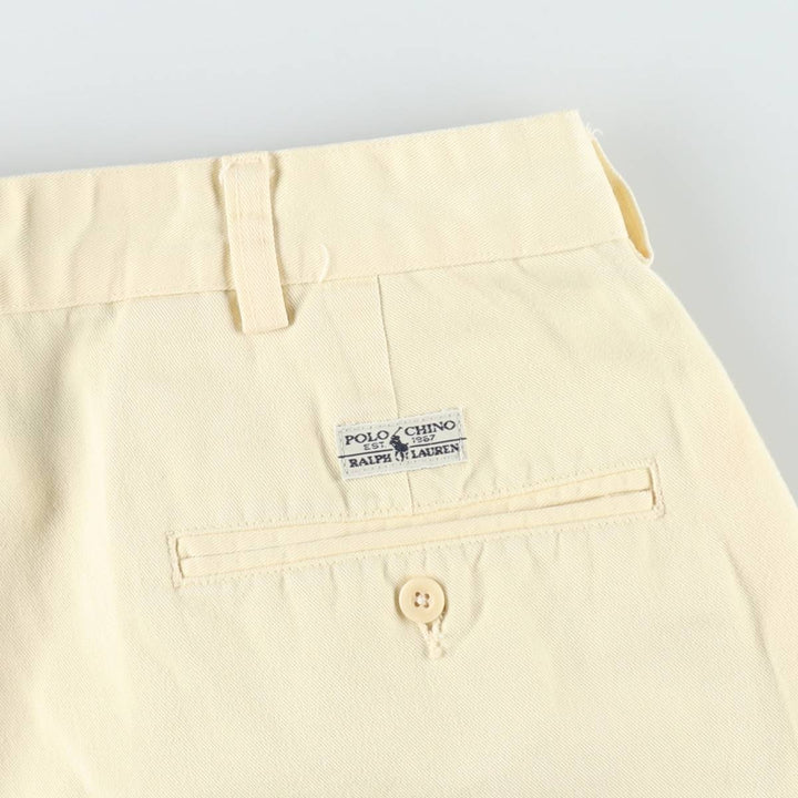 Ralph Lauren Polo Ralph Lauren TYLER SHORT Two-Pleat Chino Shorts Men's W35 (approx.) cotton unbleached Vintage Second Hand