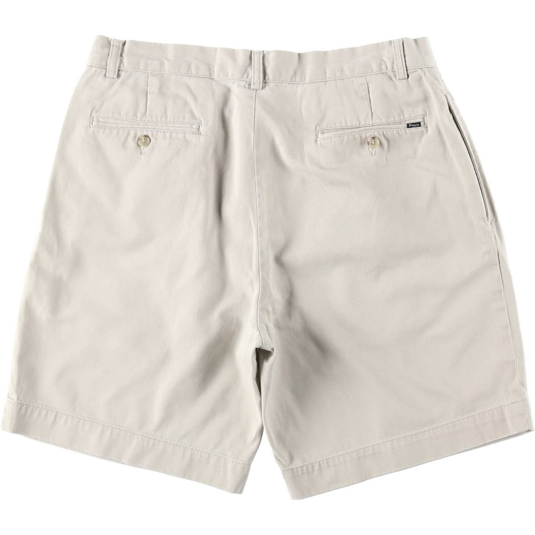 Ralph Lauren POLO RALPH LAUREN CLASSIC FIT PLEATED 9'' Two-Pleat Chino Shorts (Men's W33 equivalent) cotton Beige type Vintage Second Hand