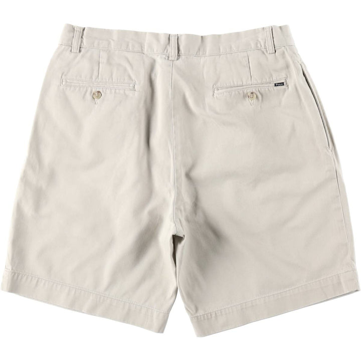 Ralph Lauren POLO RALPH LAUREN CLASSIC FIT PLEATED 9'' Two-Pleat Chino Shorts (Men's W33 equivalent) cotton Beige type Vintage Second Hand