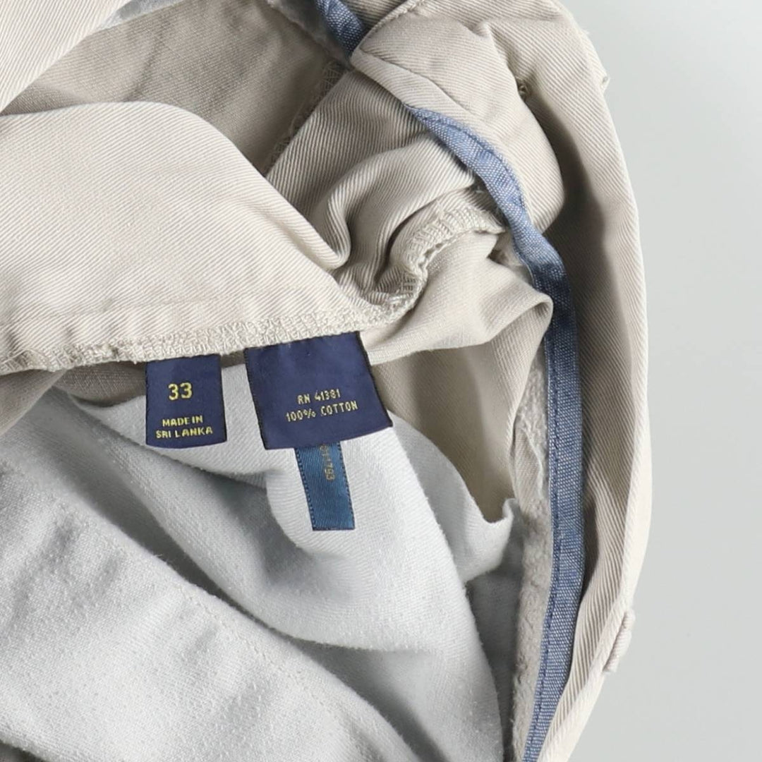 Ralph Lauren POLO RALPH LAUREN CLASSIC FIT PLEATED 9'' Two-Pleat Chino Shorts (Men's W33 equivalent) cotton Beige type Vintage Second Hand