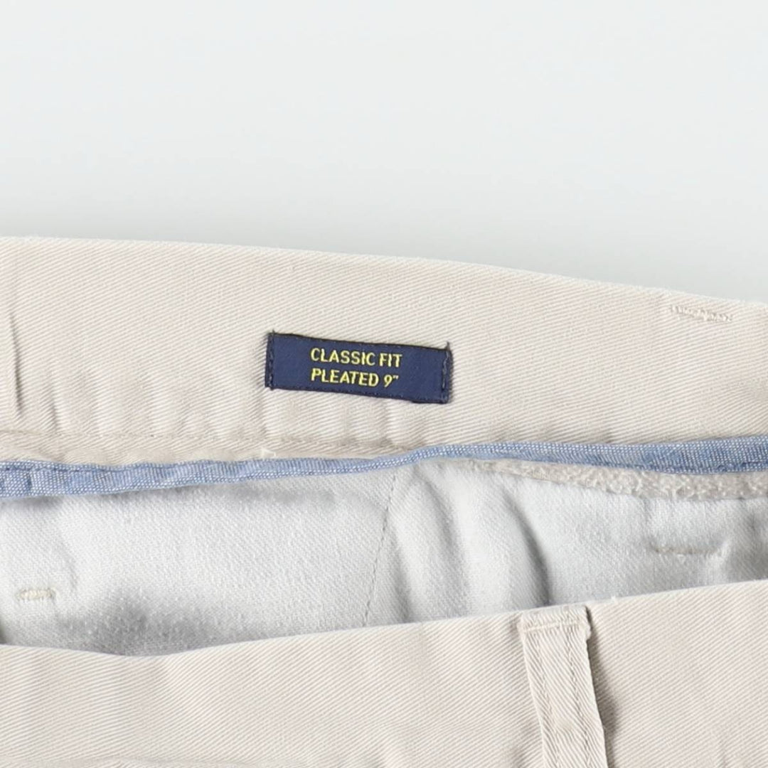 Ralph Lauren POLO RALPH LAUREN CLASSIC FIT PLEATED 9'' Two-Pleat Chino Shorts (Men's W33 equivalent) cotton Beige type Vintage Second Hand