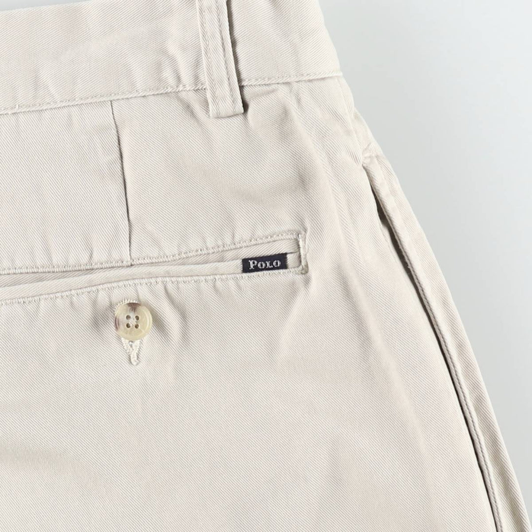 Ralph Lauren POLO RALPH LAUREN CLASSIC FIT PLEATED 9'' Two-Pleat Chino Shorts (Men's W33 equivalent) cotton Beige type Vintage Second Hand