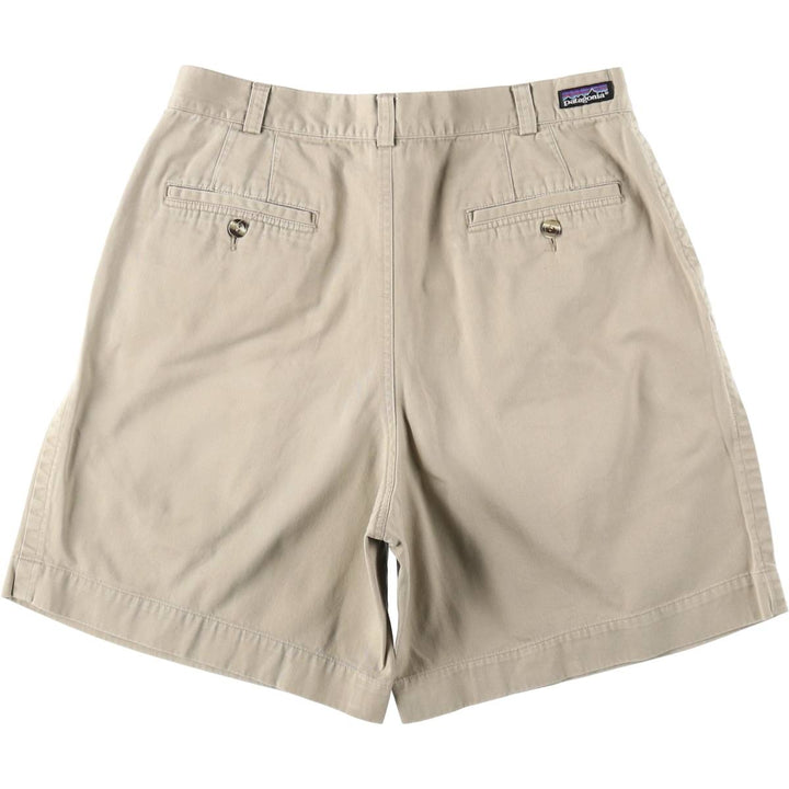 1990'S Patagonia 57811S91 Two-Pleat Chino Shorts, Men's Size W33 (approx.), Vintage cotton Beige type Vintage Second Hand