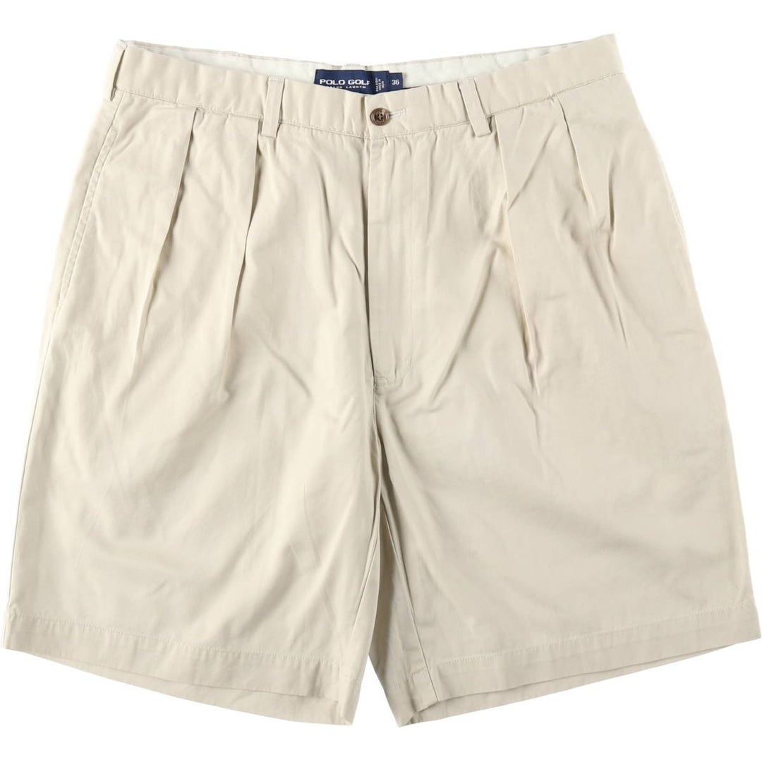 Ralph Lauren POLO GOLF CLASSIC GOLF SHORT Two-Pleat Chino Shorts Men's W36 (approx.) cotton Beige type Vintage Second Hand