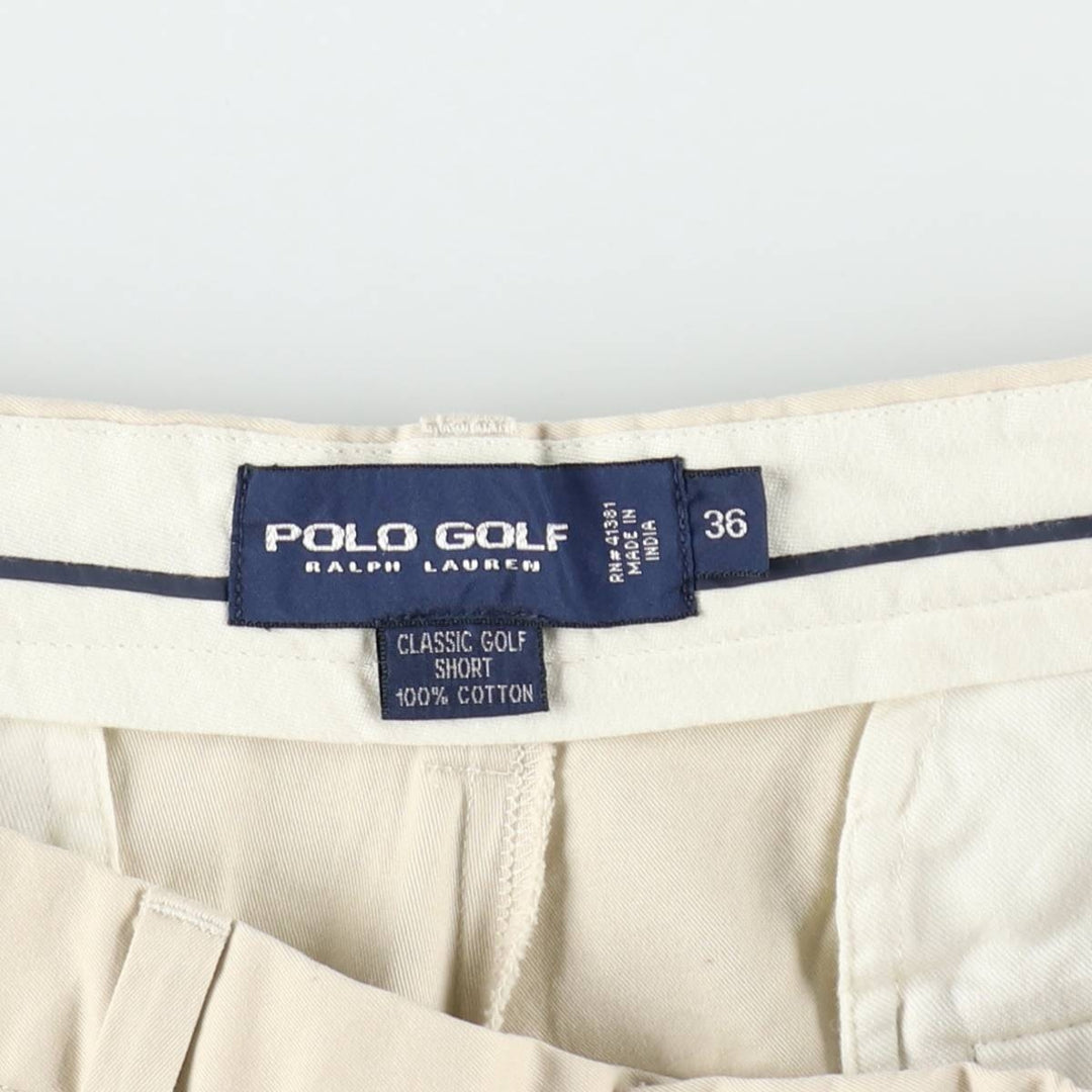 Ralph Lauren POLO GOLF CLASSIC GOLF SHORT Two-Pleat Chino Shorts Men's W36 (approx.) cotton Beige type Vintage Second Hand