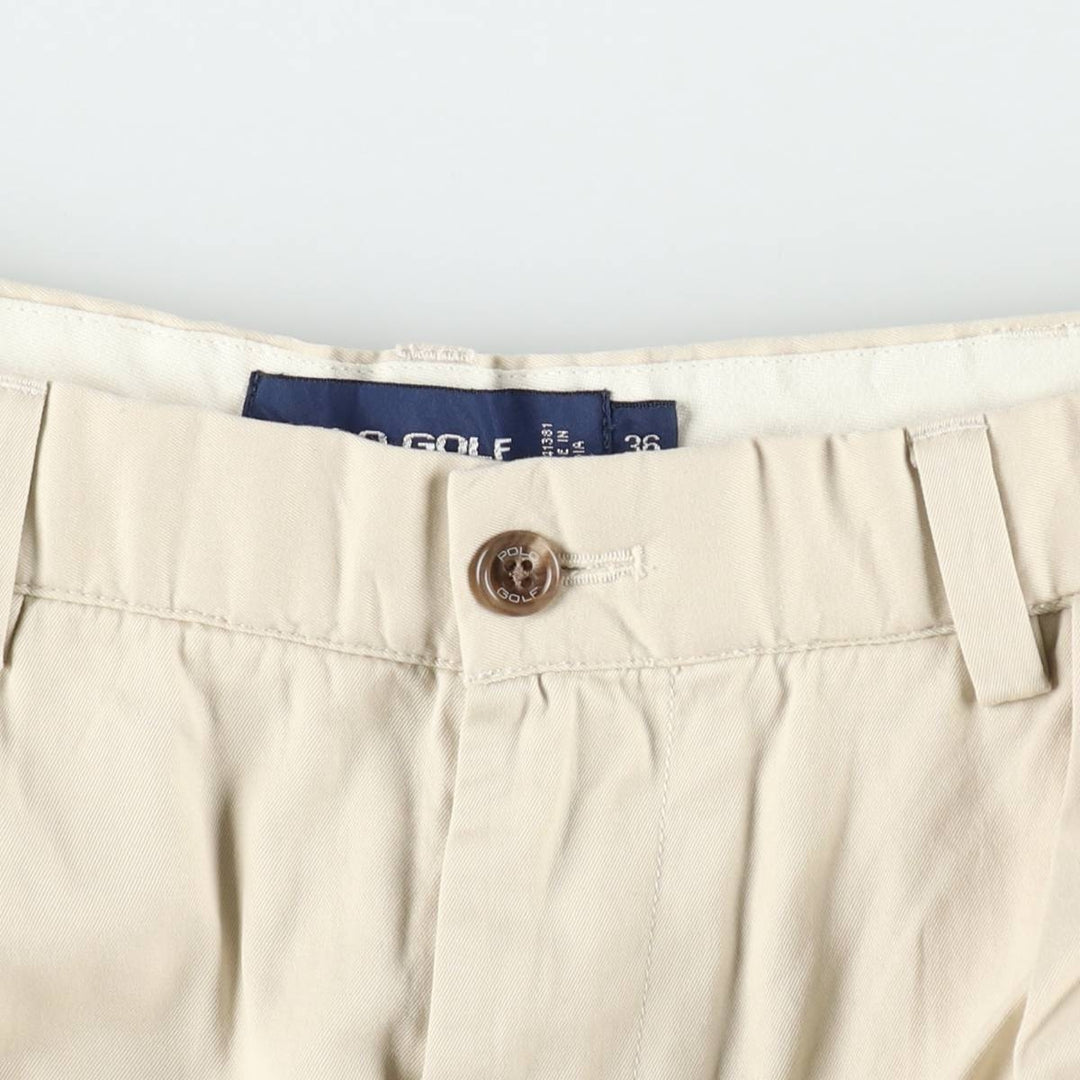 Ralph Lauren POLO GOLF CLASSIC GOLF SHORT Two-Pleat Chino Shorts Men's W36 (approx.) cotton Beige type Vintage Second Hand