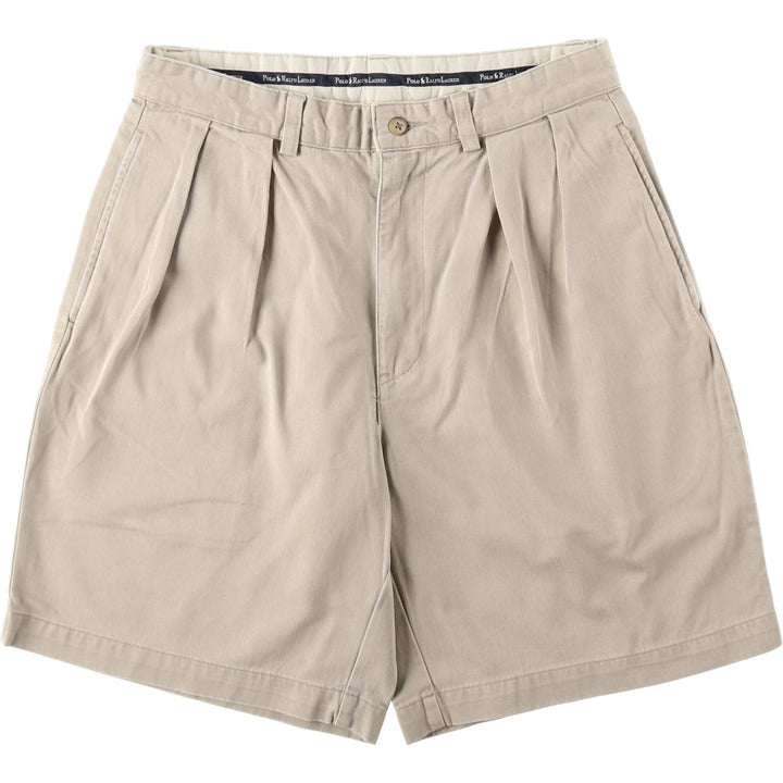 Ralph Lauren Polo Ralph Lauren TYLER SHORT Two-Pleat Chino Shorts Men's W30 (approx.) cotton Beige type Vintage Second Hand