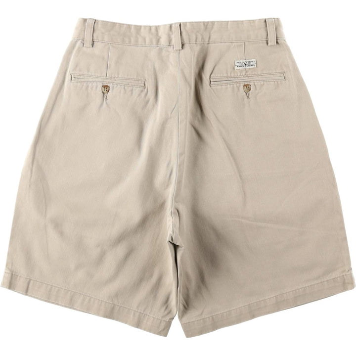 Ralph Lauren Polo Ralph Lauren TYLER SHORT Two-Pleat Chino Shorts Men's W30 (approx.) cotton Beige type Vintage Second Hand