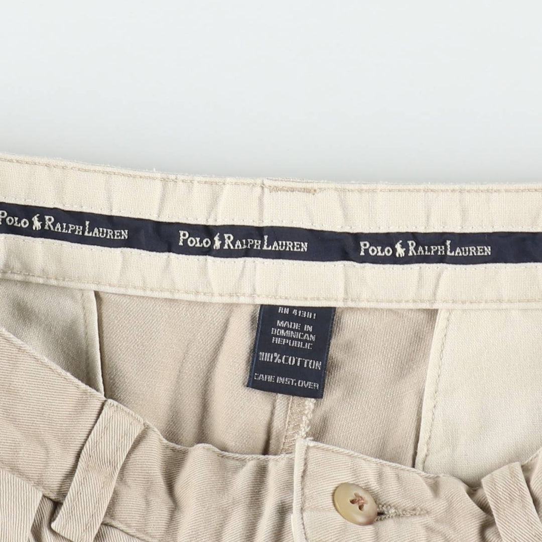Ralph Lauren Polo Ralph Lauren TYLER SHORT Two-Pleat Chino Shorts Men's W30 (approx.) cotton Beige type Vintage Second Hand