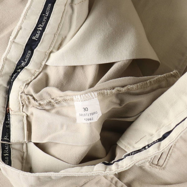 Ralph Lauren Polo Ralph Lauren TYLER SHORT Two-Pleat Chino Shorts Men's W30 (approx.) cotton Beige type Vintage Second Hand