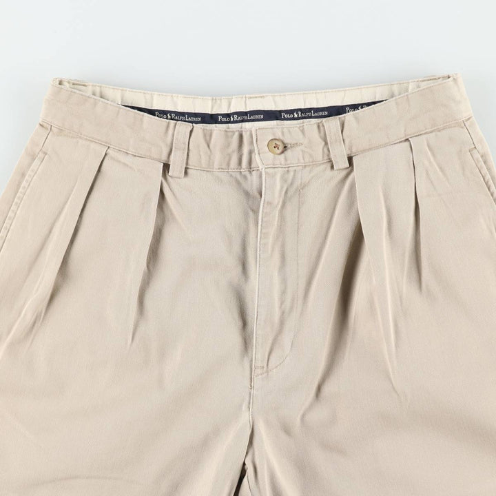 Ralph Lauren Polo Ralph Lauren TYLER SHORT Two-Pleat Chino Shorts Men's W30 (approx.) cotton Beige type Vintage Second Hand