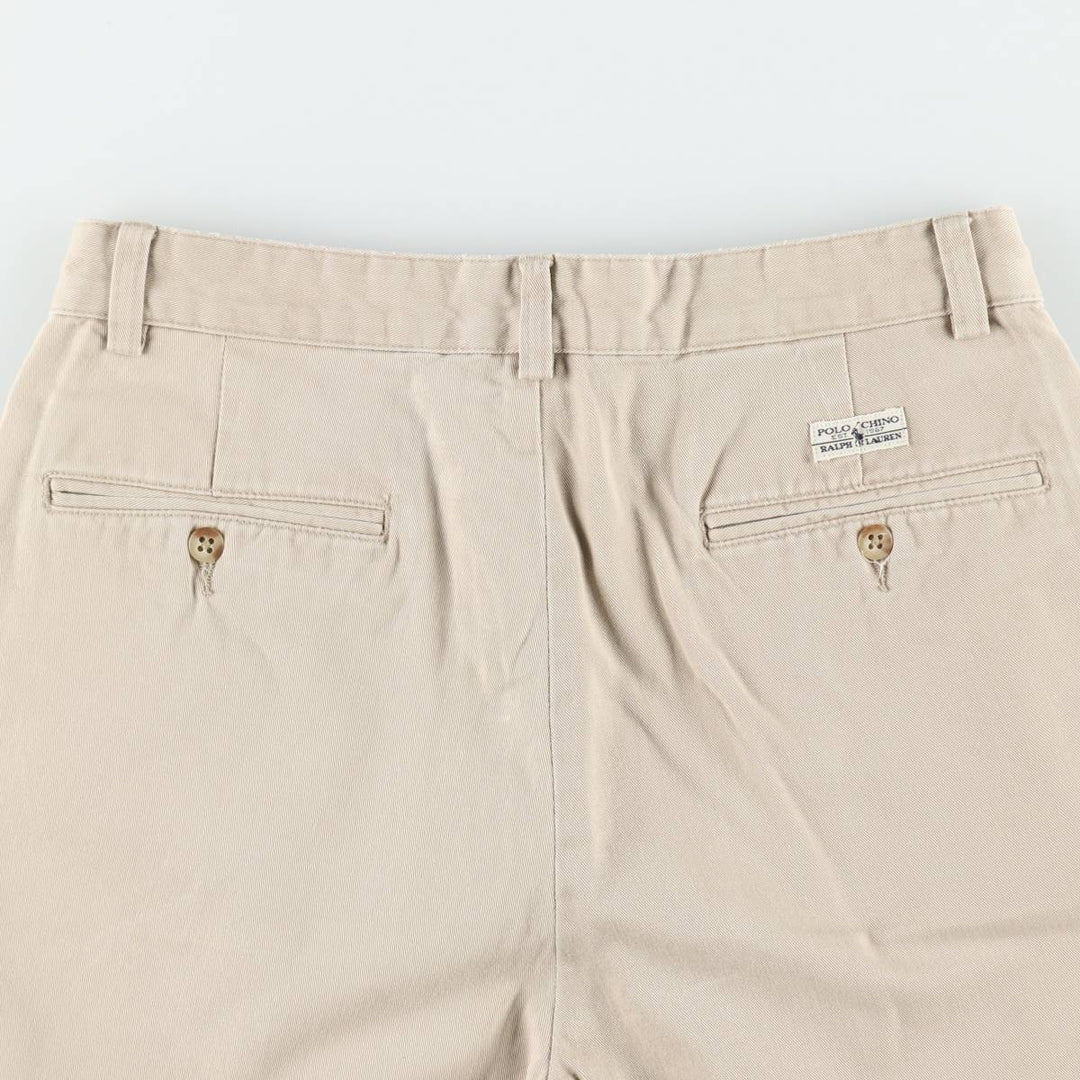 Ralph Lauren Polo Ralph Lauren TYLER SHORT Two-Pleat Chino Shorts Men's W30 (approx.) cotton Beige type Vintage Second Hand