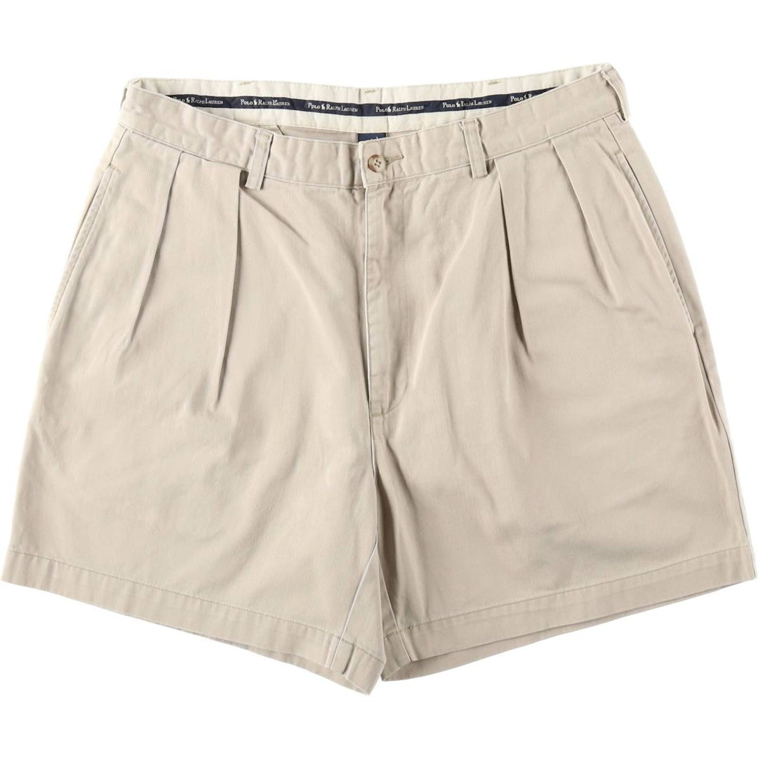 Ralph Lauren Polo Ralph Lauren ANDREW SHORT Two-Pleat Chino Shorts Men's W34 (approx.) cotton Beige type Vintage Second Hand