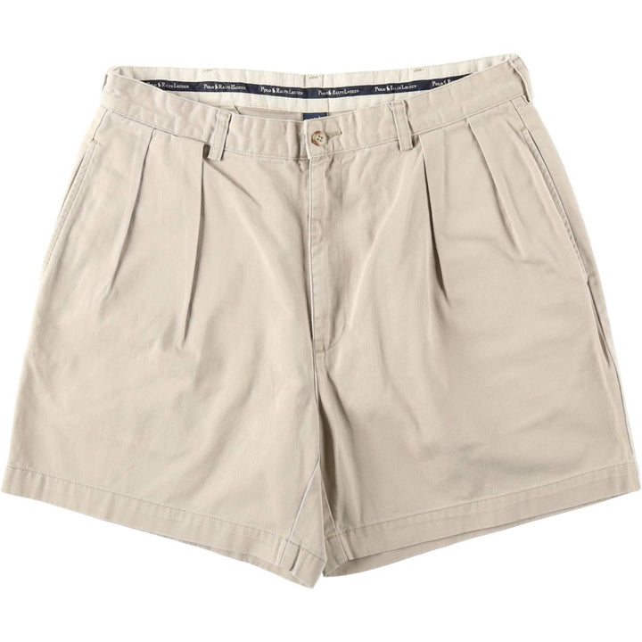 Ralph Lauren Polo Ralph Lauren ANDREW SHORT Two-Pleat Chino Shorts Men's W34 (approx.) cotton Beige type Vintage Second Hand
