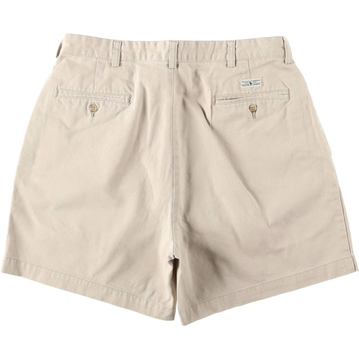 Ralph Lauren Polo Ralph Lauren ANDREW SHORT Two-Pleat Chino Shorts Men's W34 (approx.) cotton Beige type Vintage Second Hand