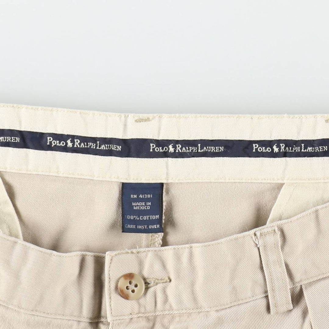 Ralph Lauren Polo Ralph Lauren ANDREW SHORT Two-Pleat Chino Shorts Men's W34 (approx.) cotton Beige type Vintage Second Hand
