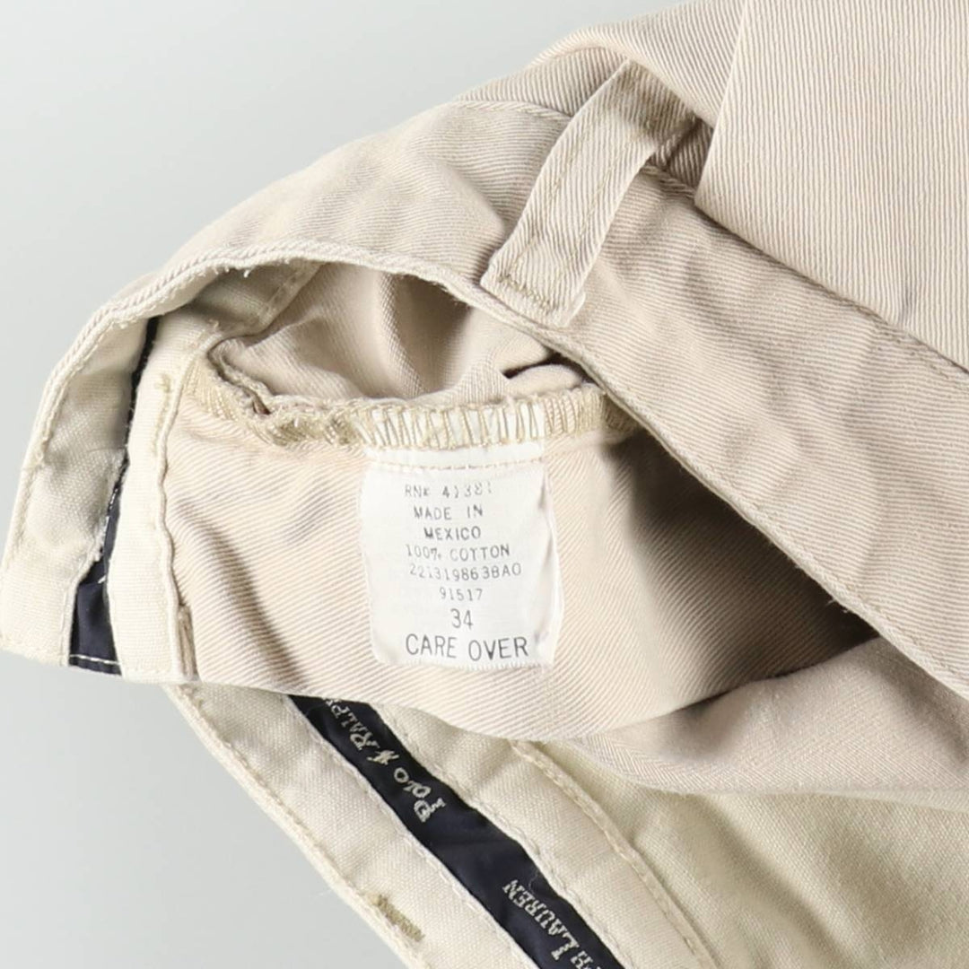 Ralph Lauren Polo Ralph Lauren ANDREW SHORT Two-Pleat Chino Shorts Men's W34 (approx.) cotton Beige type Vintage Second Hand