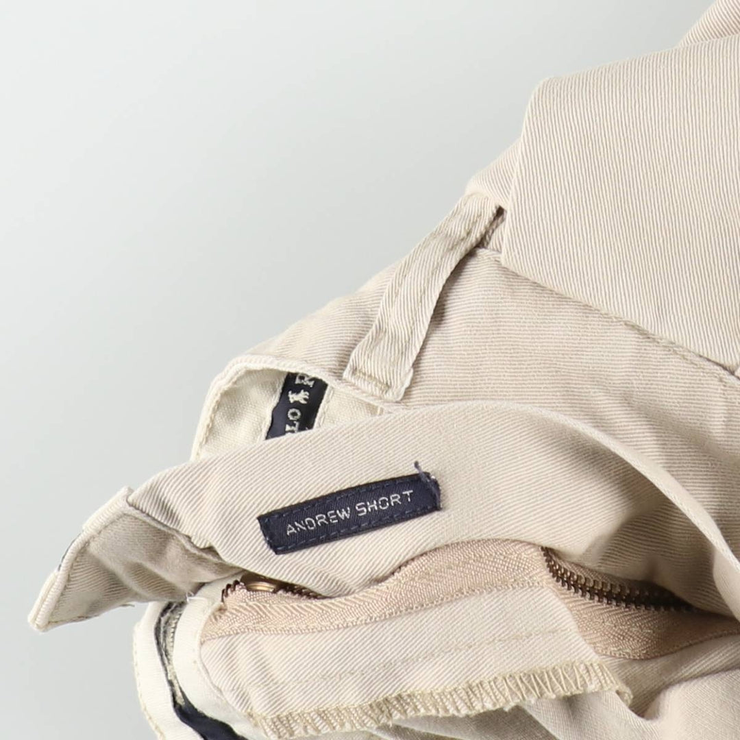 Ralph Lauren Polo Ralph Lauren ANDREW SHORT Two-Pleat Chino Shorts Men's W34 (approx.) cotton Beige type Vintage Second Hand